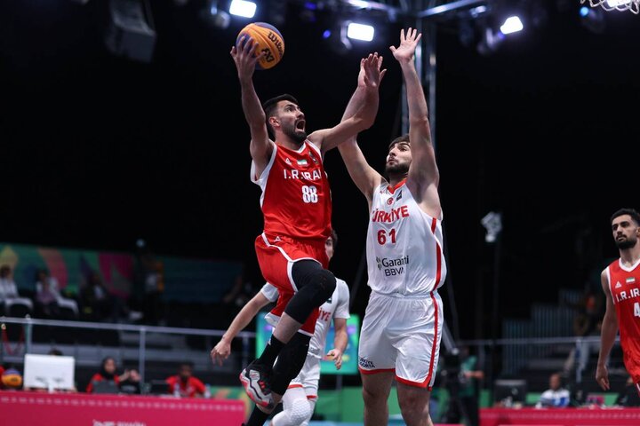 پیروزی تیم ملی بسکتبال سه به سه مردان مقابل ترکیه